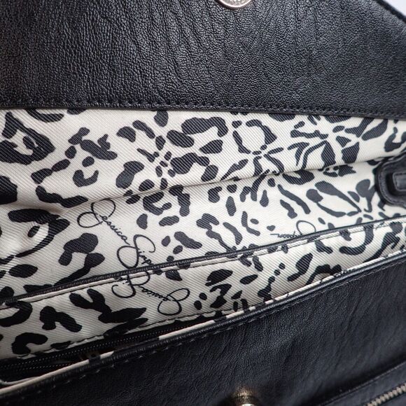 Jessica Simpson Kinsey Tassel Crossbody Purse Black & Gold - Picture 14 of 14